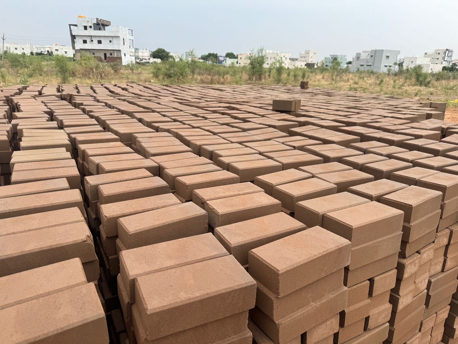 Wide view of the Avani brick production yard